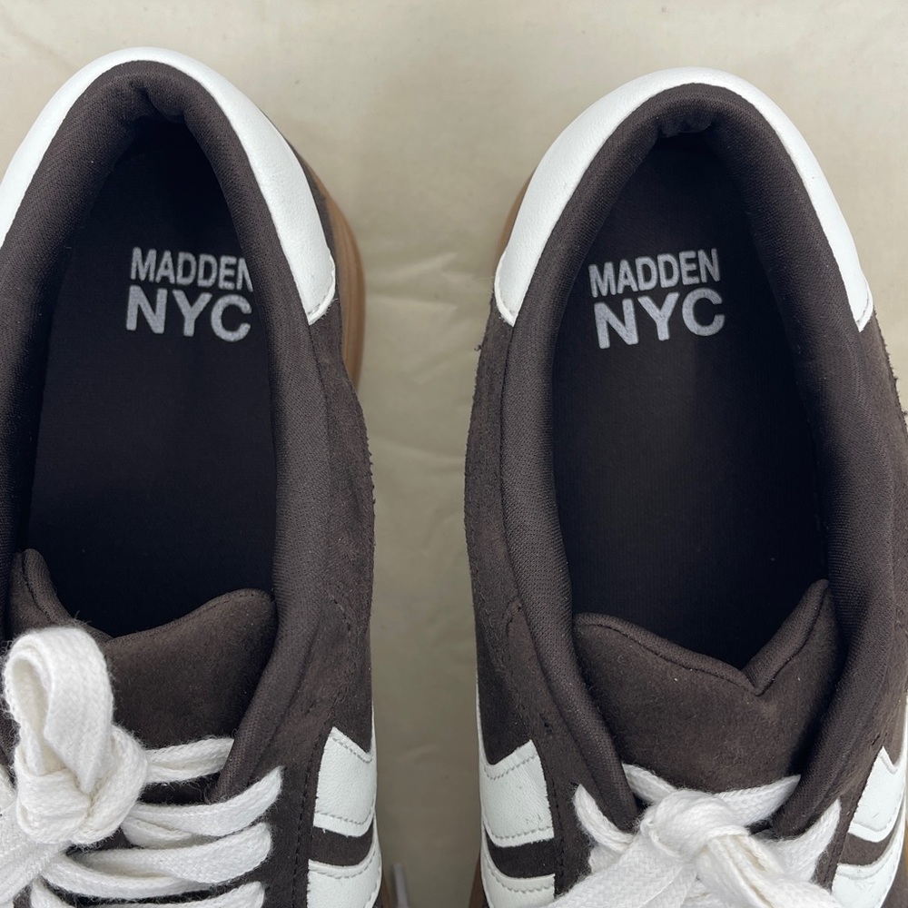 Women’s Casual Suede Lace-Up Sneakers in Black and White - Picture 3 of 6